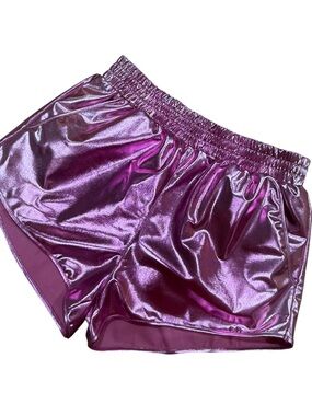 Iscream Pink Metallic Plush Lounge Shorts Girls Size 14 Large